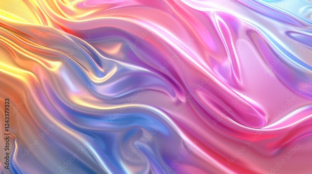 Poster dynamic iridescent gradient with flowing abstract patterns creating a captivating visual experience