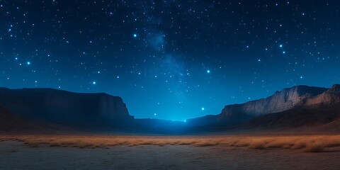 Obraz premium Starry night desert landscape.