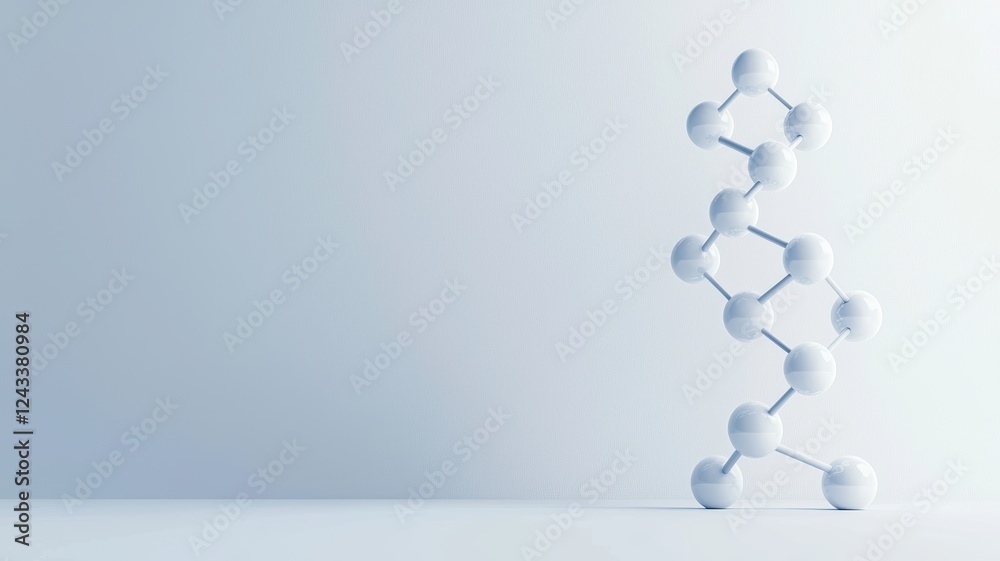Poster futuristic automated molecular data processing system conceptual visualization