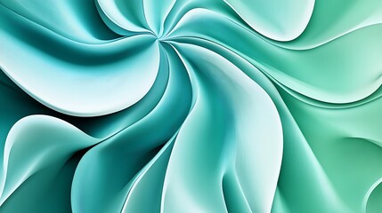 Abstract Teal Swirling Wave Design Pattern