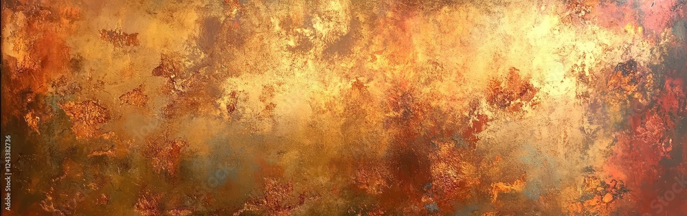 Poster weathered metallic surface displaying warm hues and intricate textures found in urban environments