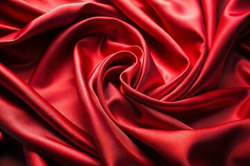 Obraz premium Elegant Soft Red Satin Silk Fabric Background - Draped Texture with Copy Space
