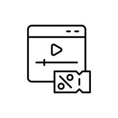 Live shopping outline icons, minimalist vector illustration ,simple transparent graphic element .Isolated on white background