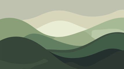 Abstract Rolling Green Hills Landscape