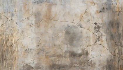 Weathered Concrete Wall Featuring Rich Textures And Cracks