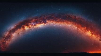 Obraz premium A stunning view of a galaxy with vibrant colors and starry background.
