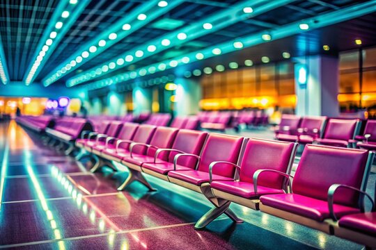 Empty Airport Seats Doha Qatar Tilt-Shift Photography - May 21, 2017