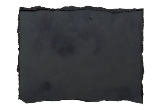 Charcoal Gray Torn Paper On Transparent Background