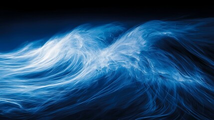 Obraz premium Ethereal Blue Waves Flowing in Abstract Oceanic Design