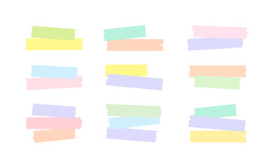 A set of colorful masking tapes, stickers, and labels that can be decorated with points.