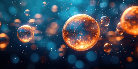 Cosmic Dance: Abstract Worlds of Orange and Blue