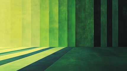 Sleek striped pattern transitions through shades of deep green creating a modern, abstract design