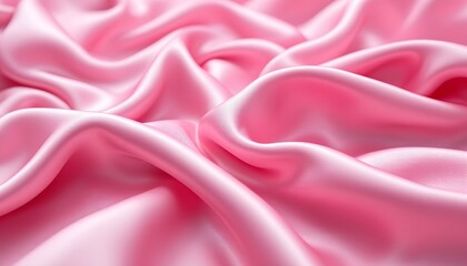 Fototapeta premium Luxurious Pink Silk Fabric Drapes and Texture