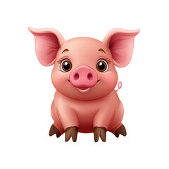 Adorable Cartoon Piggy Cute Pink Piglet Illustration