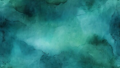 Textured Abstract Watercolor Painting in Serene Blues and Greens
