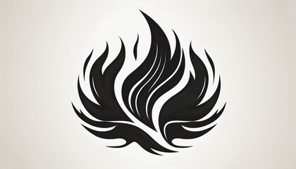 Obraz premium the modern fire symbol is black flames logo on a white background
