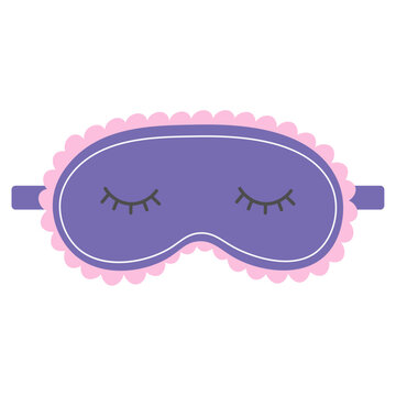 recommend clip art: Cute sleeping mask with moon. Eye mask. Night rest accessory. Vector flat illustration