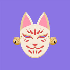 Kitsune mask 2 Japanese vector illustration 