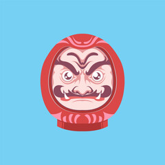 Red daruma japanese doll vector illustration 