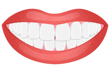 Vector image of mouth and teeth. Dentistry and dental treatment concept. Element for your design of banners, posters, articles, etc.