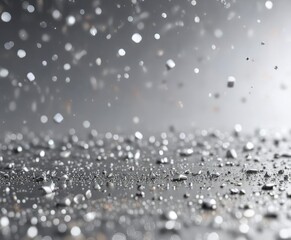 Fototapeta premium Sparkling silver metal background with tiny particles, iridescent, reflective surface