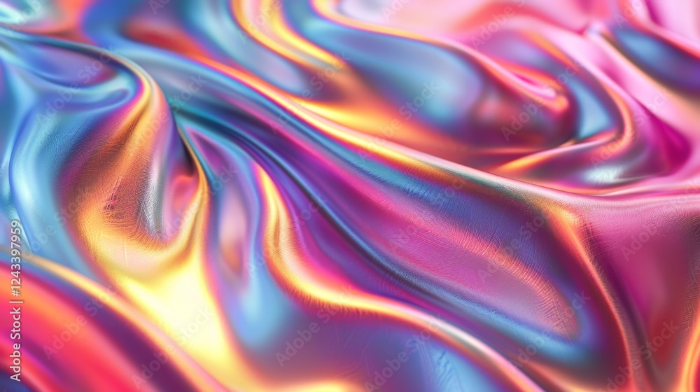 Poster elegant iridescent gradient background showcasing fluid abstract patterns with vibrant colors and sm