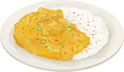 watercolor chicken korma
