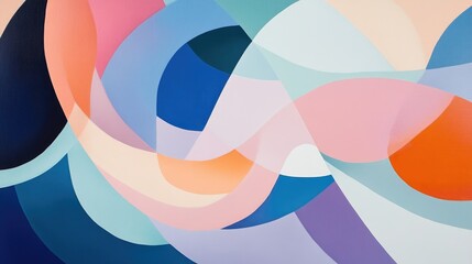 Fototapeta premium Abstract pastel artwork with minimalist gradients and smooth flowing shapes, creating a contemporary aesthetic