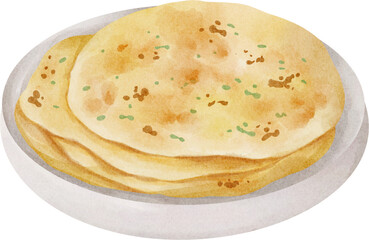 watercolor naan bread