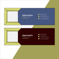 Modern, minimalist and editable email signature or email footer template design