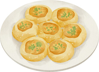 watercolor pani puri