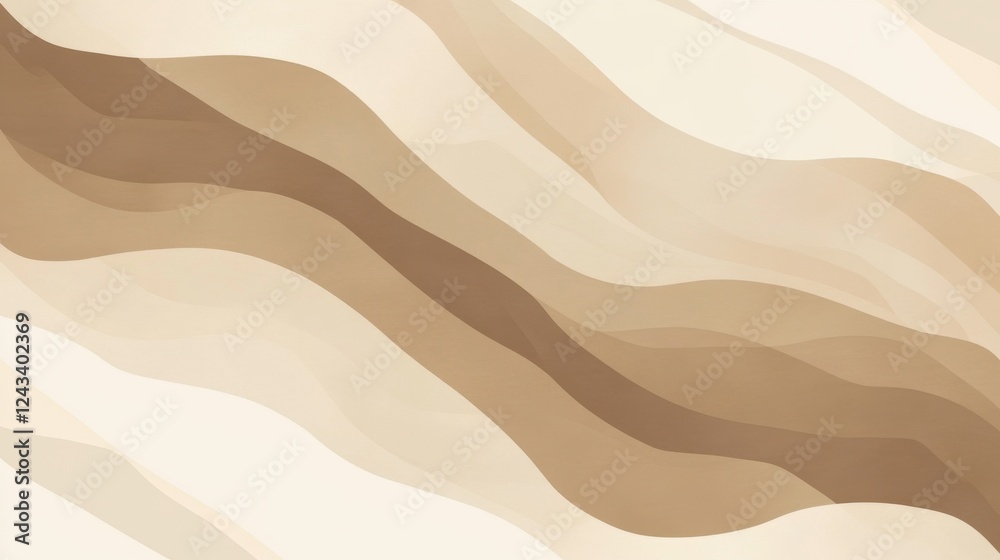 Poster warm taupe background with subtle waves in a minimalist design suitable for various creative project