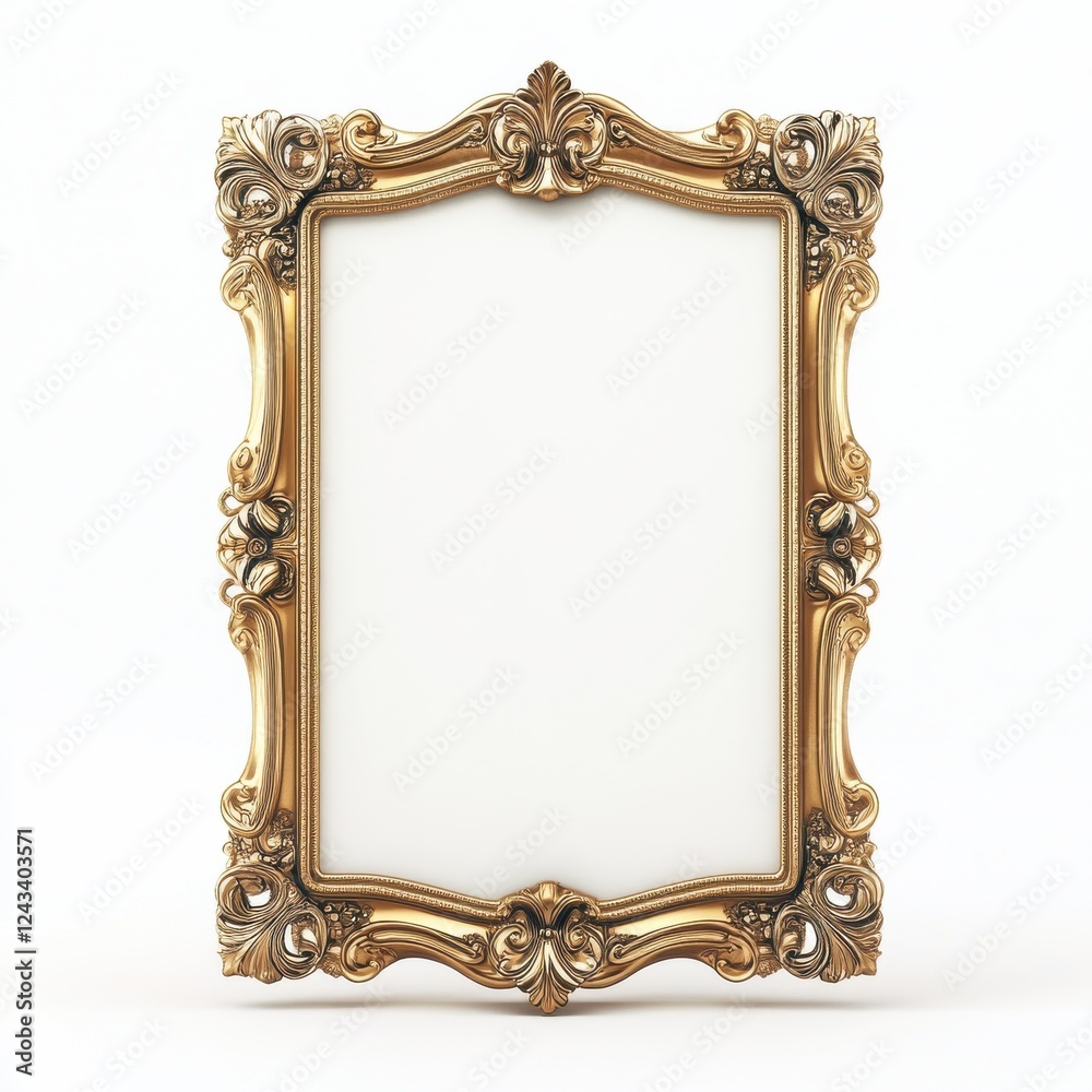 Poster decorative gold picture frame with intricate designs perfect for showcasing art or favorite memories