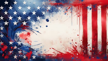 creative american patriotic background in grunge style with empty space for your text graphic resource