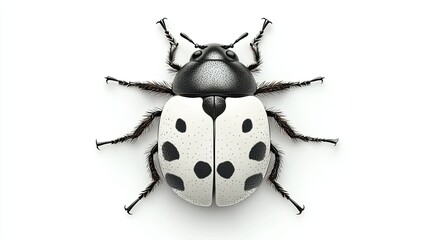 A Detailed Image of a Black and White Beetle