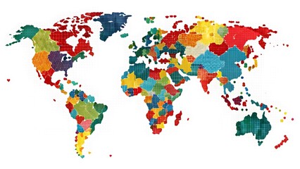 Obraz premium Colorful World Map