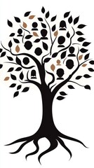 Obraz premium Abstract Family Tree: Generations Connected - A visual representation of family lineage, symbolizing heritage, connection, growth, roots, and legacy.