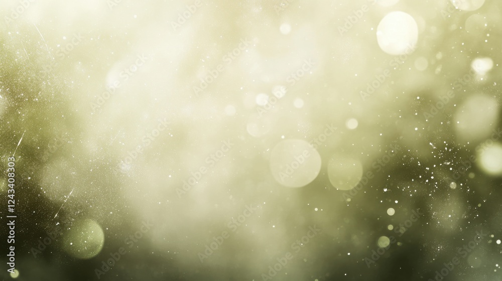 Leinwandbilder bokeh lights create a rustic ambiance with muted beige and olive green tones in a tranquil setting