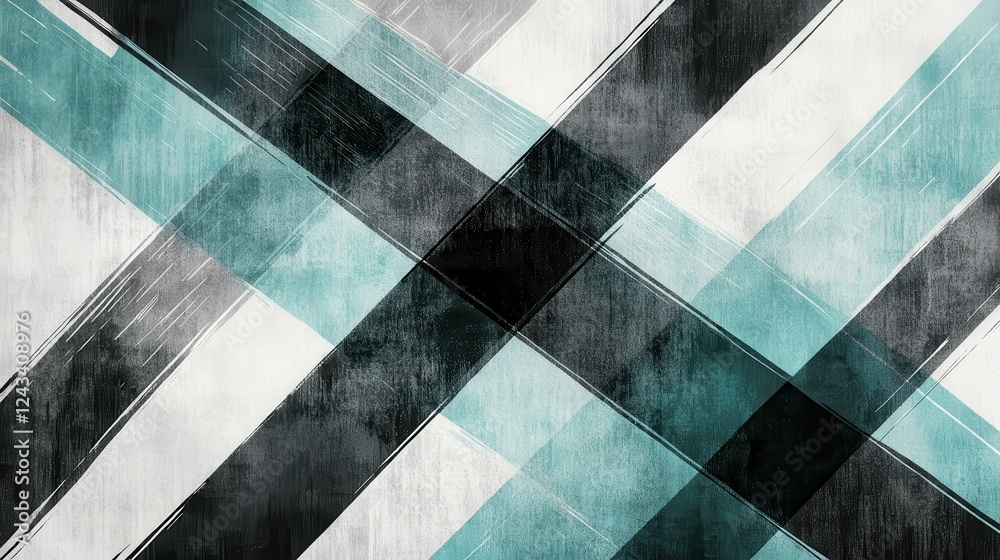Aufkleber modern abstract design featuring soft pencil strokes in muted teal and gray tones contrasted by bold