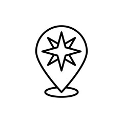 Map pointer outline icons, minimalist vector illustration ,simple transparent graphic element .Isolated on white background