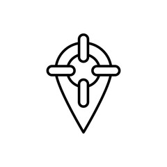 Map pointer outline icons, minimalist vector illustration ,simple transparent graphic element .Isolated on white background