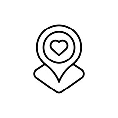 Map pointer outline icons, minimalist vector illustration ,simple transparent graphic element .Isolated on white background