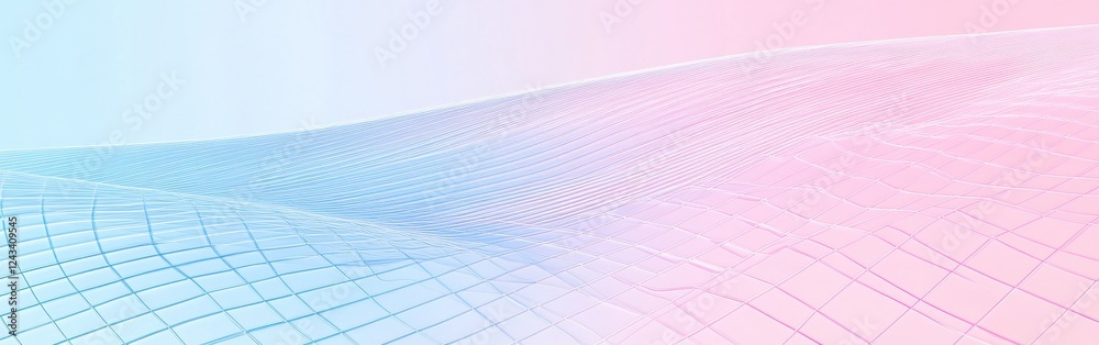 Leinwandbilder soft pastel blue and pink grid lines create a calming and balanced visual experience in a seamless b