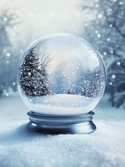 Winter Wonderland Encased In A Glass Snow Globe