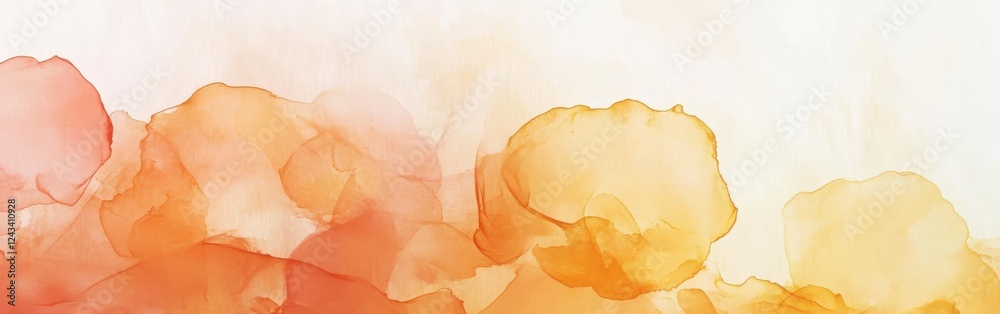 Poster minimalist pencil strokes create soft blends of amber and coral in an abstract composition