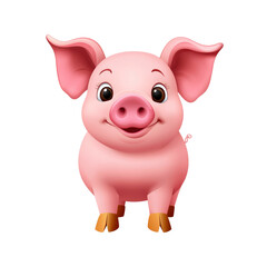 Fototapeta premium Adorable Cartoon Piglet Illustration