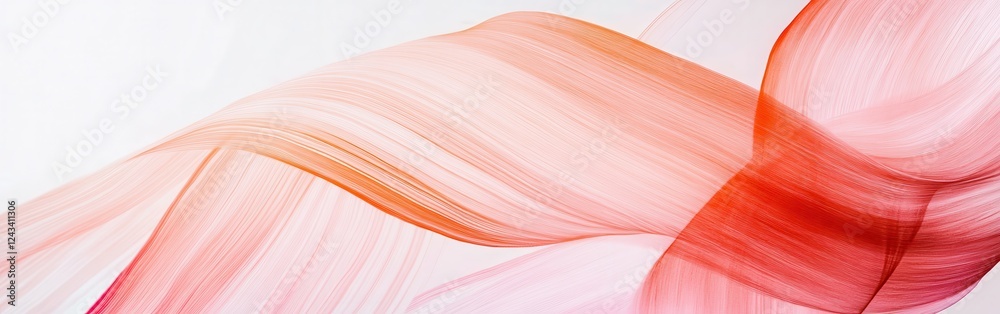 Aufkleber Soft and elegant pastel coral strokes create a minimalist gradient with intersecting lines for a stylish aesthetic
