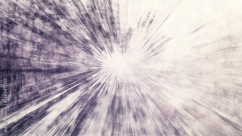 Aufkleber radiating pencil strokes in gray and lavender tones create depth and minimalism
