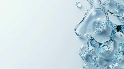 Abstract Water Drops Splashing on Light Blue Background