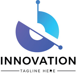 Letter C tech logo design. Digital, connection, and science logo concept